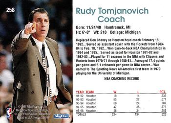 1996-97 Hoops #258 Rudy Tomjanovich Back