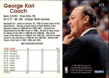 1996-97 Hoops #273 George Karl Back