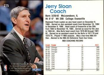 1996-97 Hoops #275 Jerry Sloan Back