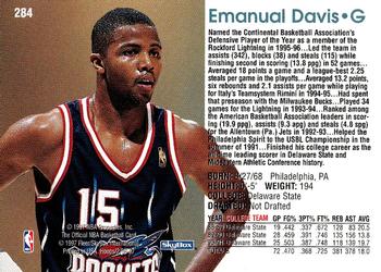 1996-97 Hoops #284 Emanual Davis Back