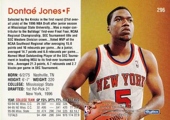 1996-97 Hoops #296 Dontae' Jones Back