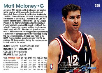 1996-97 Hoops #299 Matt Maloney Back