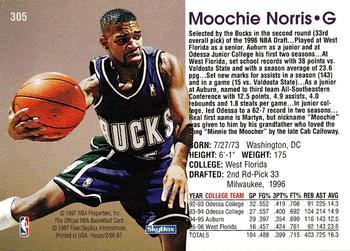 1996-97 Hoops #305 Moochie Norris Back