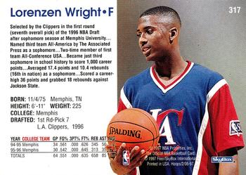 1996-97 Hoops #317 Lorenzen Wright Back
