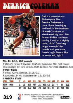 1996-97 Hoops #319 Derrick Coleman Back