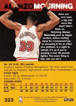 1996-97 Hoops #323 Alonzo Mourning Back