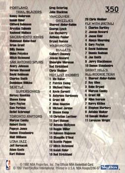 1996-97 Hoops #350 Checklist IV: Inserts Back