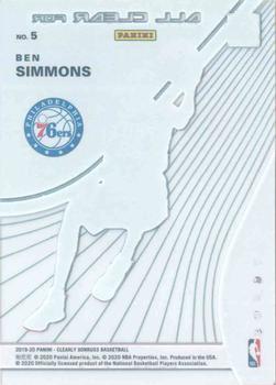2019-20 Clearly Donruss - All Clear For Takeoff Holo Silver #5 Ben Simmons Back