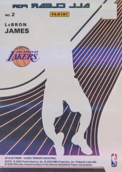 2019-20 Clearly Donruss - All Clear For Takeoff Holo Gold #2 LeBron James Back