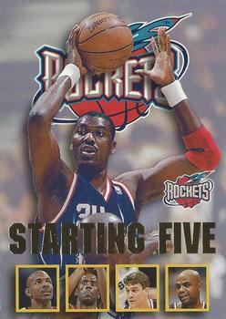 1996-97 Hoops - Starting Five #10 Charles Barkley / Clyde Drexler / Hakeem Olajuwon / Brent Price / Kevin Willis Front