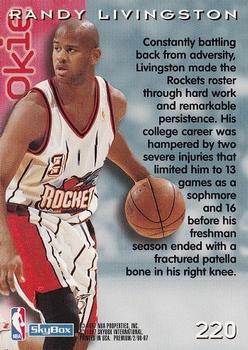 1996-97 SkyBox Premium #220 Randy Livingston Back
