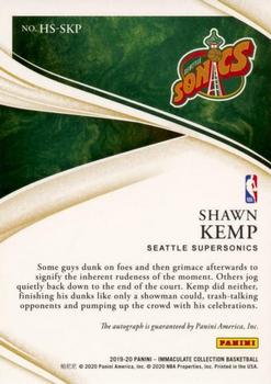 2019-20 Panini Immaculate Collection - Heralded Signatures #HS-SKP Shawn Kemp Back