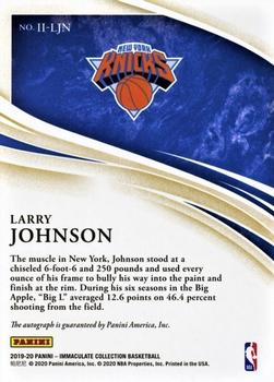 2019-20 Panini Immaculate Collection - Immaculate Ink Gold #II-LJN Larry Johnson Back