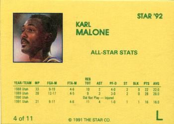 1992 Star Karl Malone - Glossy #4 Karl Malone Back
