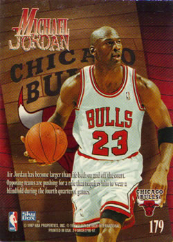 1996-97 SkyBox Z-Force #179 Michael Jordan Back