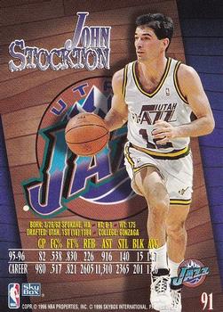 1996-97 SkyBox Z-Force #91 John Stockton Back