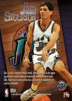 1996-97 SkyBox Z-Force #196 John Stockton Back