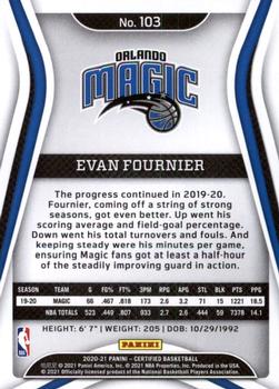 2020-21 Panini Certified #103 Evan Fournier Back