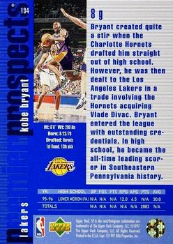 1996-97 SP #134 Kobe Bryant Back