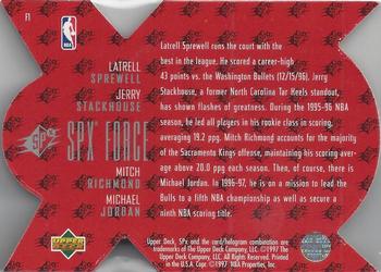 1996-97 SP - SPx Force #F1 Michael Jordan / Jerry Stackhouse / Mitch Richmond / Latrell Sprewell Back