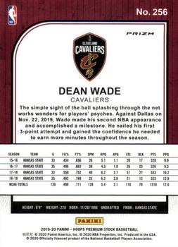 2019-20 Hoops Premium Stock - Prizms Red Cracked Ice #256 Dean Wade Back
