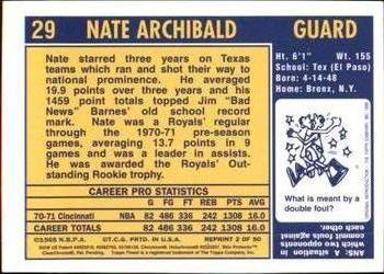 1996-97 Stadium Club - Finest Reprints #2 Nate Archibald Back