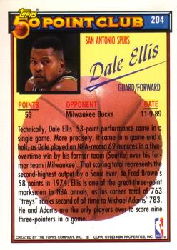 1992-93 Topps - Gold #204 Dale Ellis Back