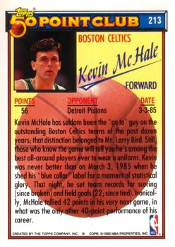 1992-93 Topps - Gold #213 Kevin McHale Back