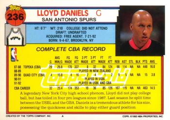 1992-93 Topps - Gold #236 Lloyd Daniels Back