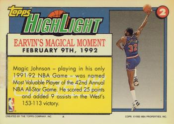 1992-93 Topps - Gold #2 Magic Johnson Back