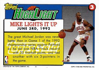 1992-93 Topps - Gold #3 Michael Jordan Back