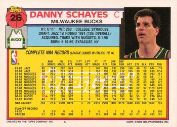 1992-93 Topps - Gold #26 Danny Schayes Back
