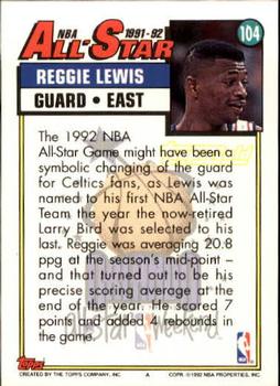 1992-93 Topps - Gold #104 Reggie Lewis Back