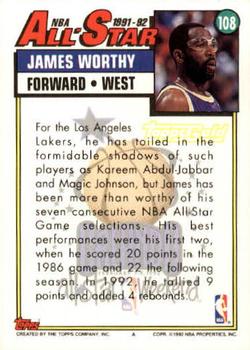 1992-93 Topps - Gold #108 James Worthy Back