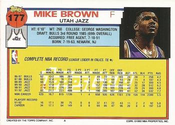 1992-93 Topps - Gold #177 Mike Brown Back