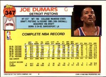 1992-93 Topps - Gold #347 Joe Dumars Back