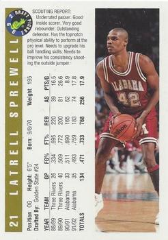 1992 Classic Draft Picks - Gold #21 Latrell Sprewell Back