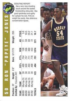 1992 Classic Draft Picks - Gold #50 Popeye Jones Back