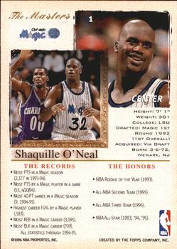 1996-97 Stadium Club - Topps Gallery Player's Private Issue #1 Shaquille O'Neal Back
