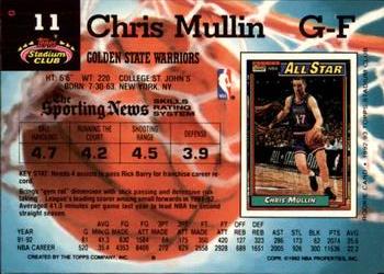 1992-93 Stadium Club - Members Only #11 Chris Mullin Back