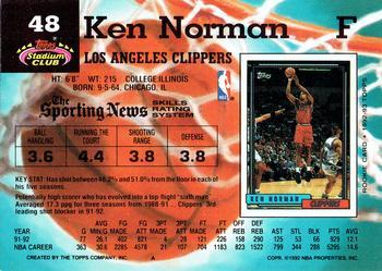 1992-93 Stadium Club - Members Only #48 Ken Norman Back