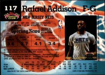 1992-93 Stadium Club - Members Only #117 Rafael Addison Back