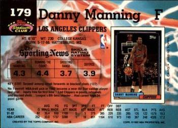 1992-93 Stadium Club - Members Only #179 Danny Manning Back