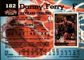 1992-93 Stadium Club - Members Only #182 Danny Ferry Back