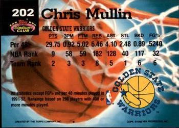 1992-93 Stadium Club - Members Only #202 Chris Mullin Back