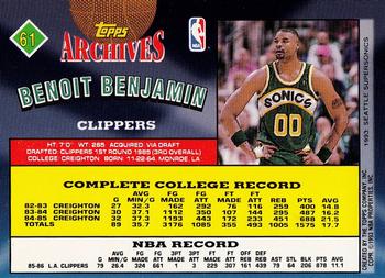 1992-93 Topps Archives - Gold #61 Benoit Benjamin Back