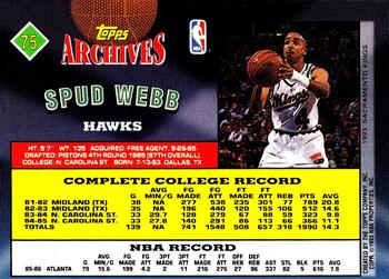 1992-93 Topps Archives - Gold #75 Spud Webb Back