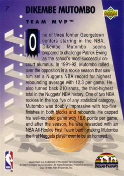 1992-93 Upper Deck MVP Holograms #7 Dikembe Mutombo Back