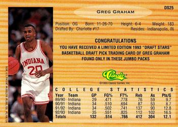 1993 Classic Draft Picks - Chromium Draft Stars #DS25 Greg Graham Back