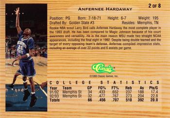 1993 Classic Draft Picks - Chromium Jumbos #2 Anfernee Hardaway Back